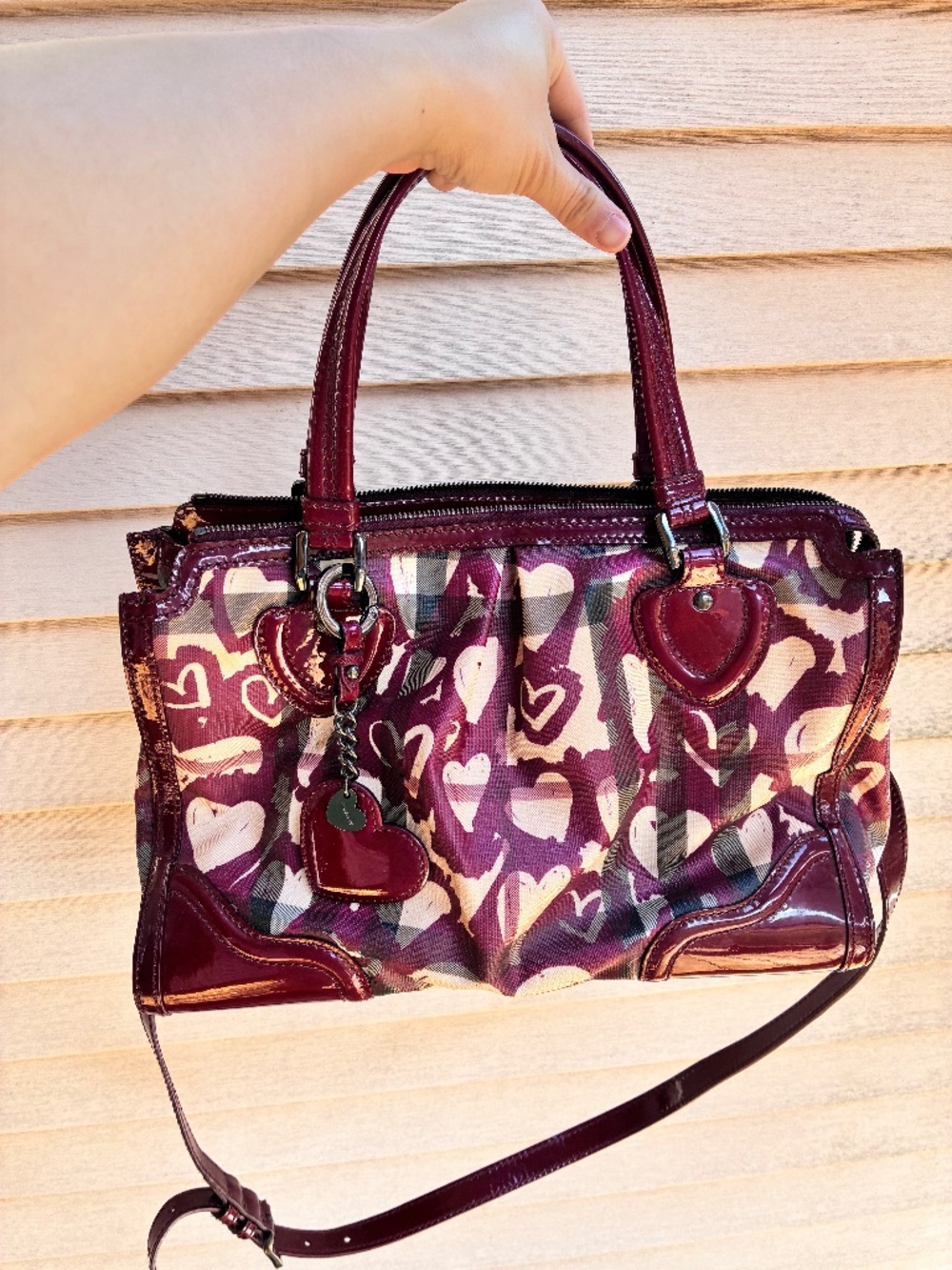 Burberry red patent leather